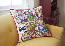 Load image into Gallery viewer, 12 Days of Christmas Hand-Embroidered Pillow - catstudio