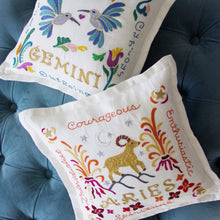 Load image into Gallery viewer, Aries Astrology Hand-Embroidered Pillow - catstudio