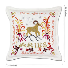 Load image into Gallery viewer, Aries Astrology Hand-Embroidered Pillow Pillow catstudio