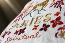 Load image into Gallery viewer, Aries Astrology Hand-Embroidered Pillow - catstudio