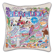Load image into Gallery viewer, Bermuda Hand-Embroidered Pillow - catstudio