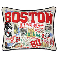 Load image into Gallery viewer, Boston University Collegiate Embroidered Pillow - catstudio