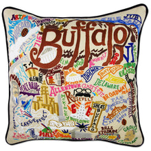 Load image into Gallery viewer, Buffalo Hand-Embroidered Pillow Pillow catstudio