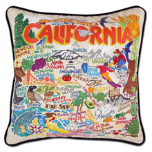 Load image into Gallery viewer, California Hand-Embroidered Pillow Pillow catstudio
