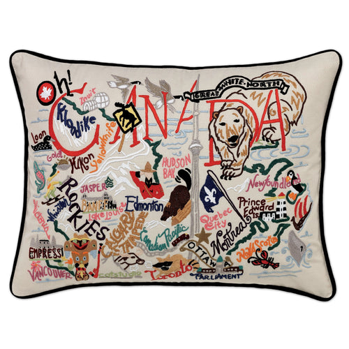 Canada Hand-Embroidered Pillow - catstudio