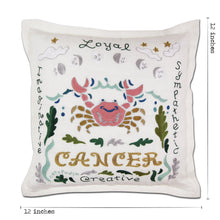 Load image into Gallery viewer, Cancer Astrology Hand-Embroidered Pillow Pillow catstudio
