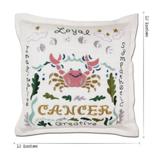 Load image into Gallery viewer, Cancer Astrology Hand-Embroidered Pillow Pillow catstudio