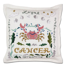Load image into Gallery viewer, Cancer Astrology Hand-Embroidered Pillow - catstudio