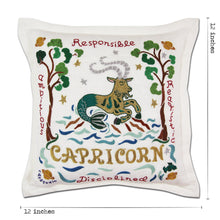 Load image into Gallery viewer, Capricorn Astrology Hand-Embroidered Pillow Pillow catstudio