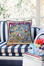 Load image into Gallery viewer, Chesapeake Bay Hand-Embroidered Pillow - catstudio