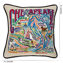 Load image into Gallery viewer, Chesapeake Bay Hand-Embroidered Pillow - catstudio