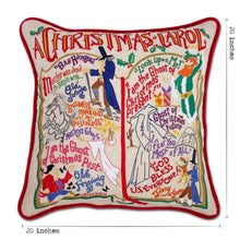 Load image into Gallery viewer, Christmas Carol Hand-Embroidered Pillow