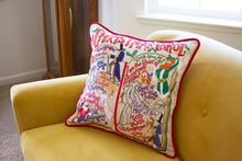Load image into Gallery viewer, Christmas Carol Hand-Embroidered Pillow