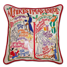 Load image into Gallery viewer, Christmas Carol Hand-Embroidered Pillow