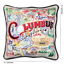 Load image into Gallery viewer, Columbus Hand-Embroidered Pillow - catstudio