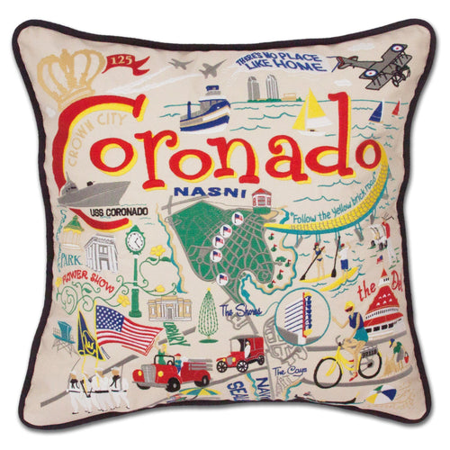 Coronado Embroidered Pillow - catstudio