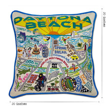 Load image into Gallery viewer, Daytona Beach Hand-Embroidered Pillow - catstudio
