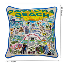 Load image into Gallery viewer, Daytona Beach Hand-Embroidered Pillow - catstudio