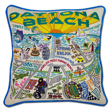 Load image into Gallery viewer, Daytona Beach Hand-Embroidered Pillow - catstudio