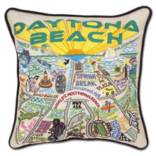Load image into Gallery viewer, Daytona Beach Hand-Embroidered Pillow - catstudio