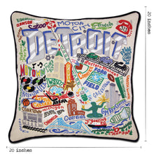 Load image into Gallery viewer, Detroit Hand-Embroidered Pillow - catstudio