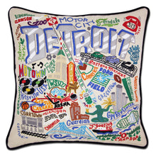 Load image into Gallery viewer, Detroit Hand-Embroidered Pillow - catstudio