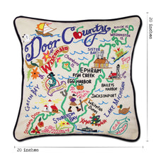 Load image into Gallery viewer, Door County Hand-Embroidered Pillow Pillow catstudio