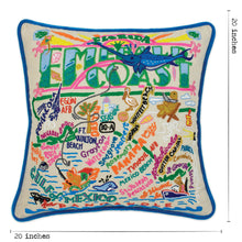 Load image into Gallery viewer, Emerald Coast Hand-Embroidered Pillow - catstudio
