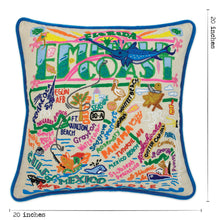 Load image into Gallery viewer, Emerald Coast Hand-Embroidered Pillow - catstudio