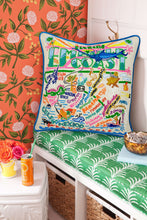Load image into Gallery viewer, Emerald Coast Hand-Embroidered Pillow - catstudio