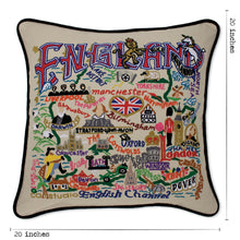 Load image into Gallery viewer, England Hand-Embroidered Pillow - catstudio