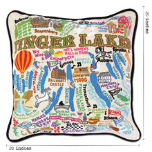 Load image into Gallery viewer, Finger Lakes Hand-Embroidered Pillow - catstudio