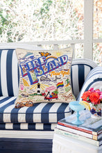 Load image into Gallery viewer, Fire Island Hand-Embroidered Pillow - catstudio
