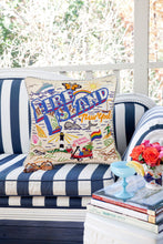 Load image into Gallery viewer, Fire Island Hand-Embroidered Pillow - catstudio