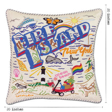 Load image into Gallery viewer, Fire Island Hand-Embroidered Pillow - catstudio