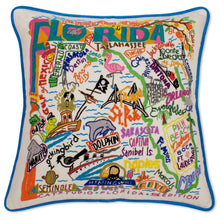 Load image into Gallery viewer, Florida Hand-Embroidered Pillow - catstudio
