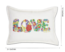 Load image into Gallery viewer, Flower Power Love Letters Hand-Embroidered Pillow Pillow catstudio