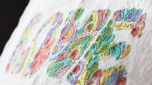 Load image into Gallery viewer, Flower Power Love Letters Hand-Embroidered Pillow Pillow catstudio