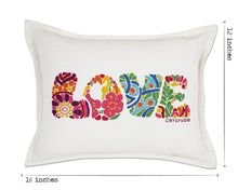 Load image into Gallery viewer, Flower Power Love Letters Hand-Embroidered Pillow Pillow catstudio