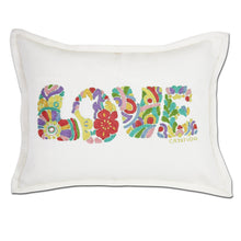 Load image into Gallery viewer, Flower Power Love Letters Hand-Embroidered Pillow Pillow catstudio Pastel 
