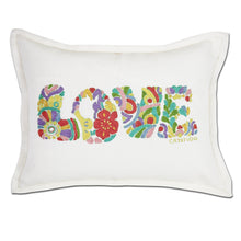 Load image into Gallery viewer, Flower Power Love Letters Hand-Embroidered Pillow Pillow catstudio Pastel