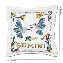 Load image into Gallery viewer, Gemini Astrology Hand-Embroidered Pillow Pillow catstudio