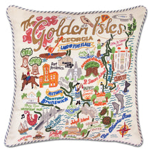 Load image into Gallery viewer, Golden Isles Hand-Embroidered Pillow - catstudio