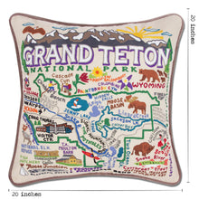 Load image into Gallery viewer, Grand Teton Hand-Embroidered Pillow - catstudio