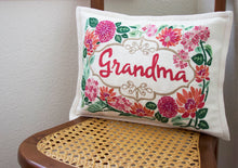 Load image into Gallery viewer, Grandma Love Letters Hand-Embroidered Pillow Pillow catstudio