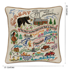 Load image into Gallery viewer, Great Smoky Mountains Hand-Embroidered Pillow - catstudio