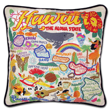 Load image into Gallery viewer, Hawaiian Isles Hand-Embroidered Pillow - catstudio
