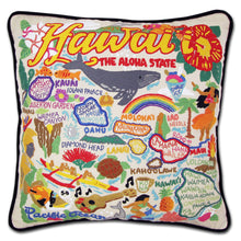 Load image into Gallery viewer, Hawaiian Isles Hand-Embroidered Pillow - catstudio