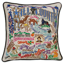 Load image into Gallery viewer, Hill Country Hand-Embroidered Pillow - catstudio