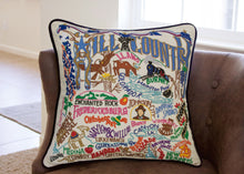 Load image into Gallery viewer, Hill Country Hand-Embroidered Pillow - catstudio
